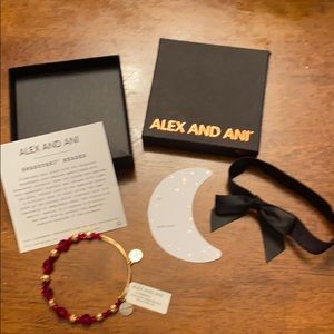 NWT Alex and Ani Gold Swarovski Red Bead Bracelet